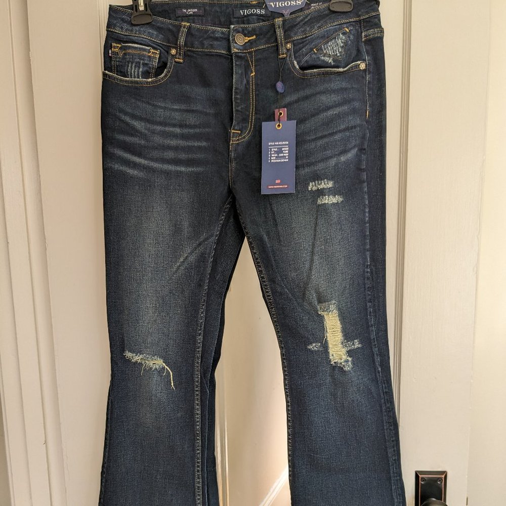 Vigoss Women's Jeans The Jagger Flare Distressed
